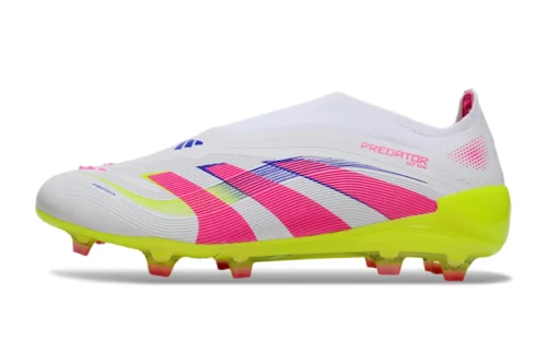 Chuteira Adidas Predstrike Elite 25 Laceless Campo - Branco/Rosa