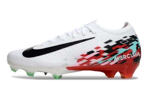Chuteira Nike Air Zoom Mercurial Vapor 16 Elite FG - Branco/Vermelho
