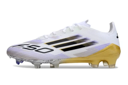 Chuteira Adidas F50 X Campo - Branco/Dourado/Preto