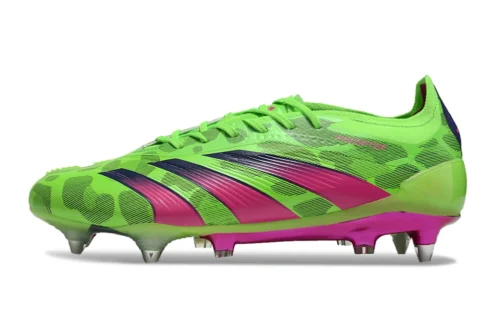 Chuteira Adidas Predator Elite SG - Verde/Rosa/Preto