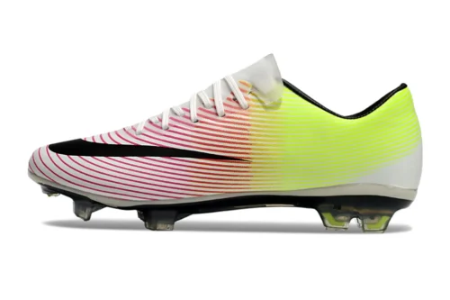 Chuteira Nike Mercurial Vapor 10 FG - Branco/Amarelo/Vermelho