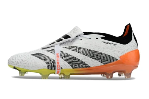 Chuteira Adidas Predstrike Elite Campo - Branco/Laranja/Verde