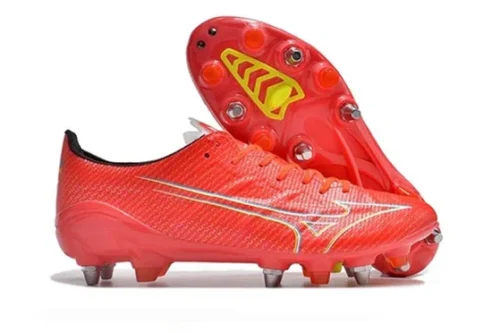 Chuteira Mizuno Alpha Japan SG - Vermelho/Branco