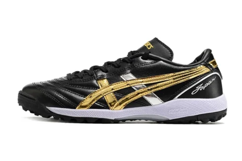 Chuteira Asics Japan Society - Preto/Branco/Dourado