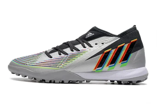 Chuteira Adidas Predator Edge.3 Low Society TF - Prata/Preto