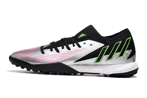 Chuteira Adidas Predator Edge.3 Low Society TF - Prata/Preto